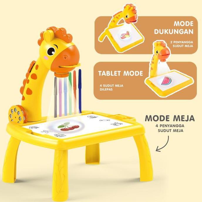 Toysficrim- Meja Proyektor Edukasi Anak - Mainan Belajar Melukis & Mewarnai Untuk Anak Tanpa Garansi