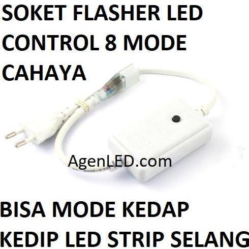 Flasher Led Strip Selang 5050 Smd 2 Jalur Pin Soket Lampu Kontroler Fl