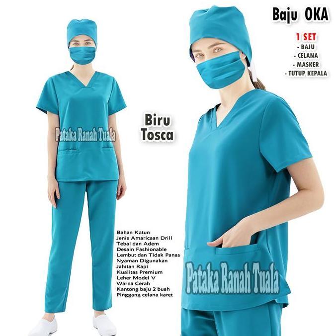 Capslock- Baju Ok Medis - Lengan Pendek - Baju Perawat - Scrub Medis - Baju Oka Model Terbaru - Baha