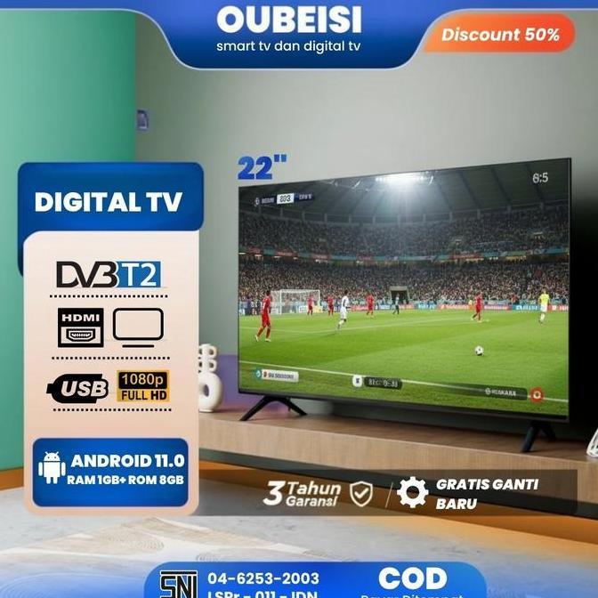 wevasz_shop - oubeisi tv led 21/22 inch full hd digital/smart televisi murah dengan garansi 3 tahun 