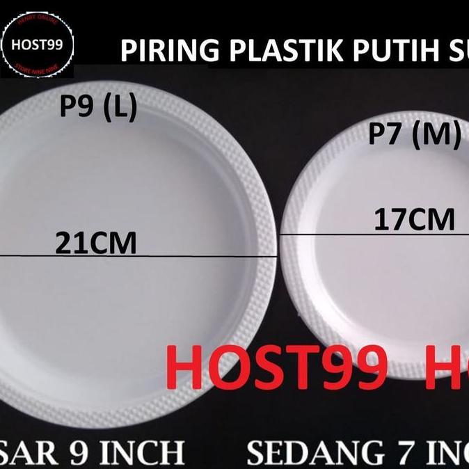 Memento- Piring Plastik Putih Susu P9 Besar Large Kue Ultah