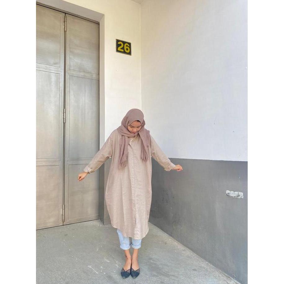 Oversize Dress | Linen Midi Dress | Shirt Dress | Korean Linen Dress Allshop