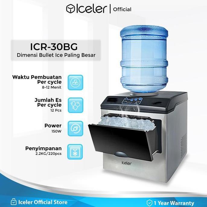 wevasz_shop - iceler mesin es batu kristal ice maker 3kg/24jam terbaik untuk cafe rumahan