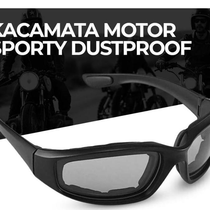 Mixfit- Kacamata Motor Sporty Dustproof Uv400 Tahan Angin Anti Debu Touring Pria Wanita Gaya Keren A