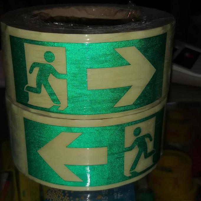 Ready stock stiker skotlet reflector jalur evakuasi fospor glow in the dark