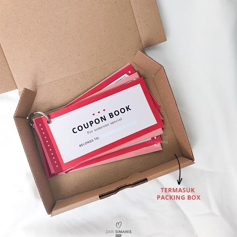 Love Coupon Book - Free Box - Love Coupon Kado Valentine Hadiah Pacar Kupon Terlaris