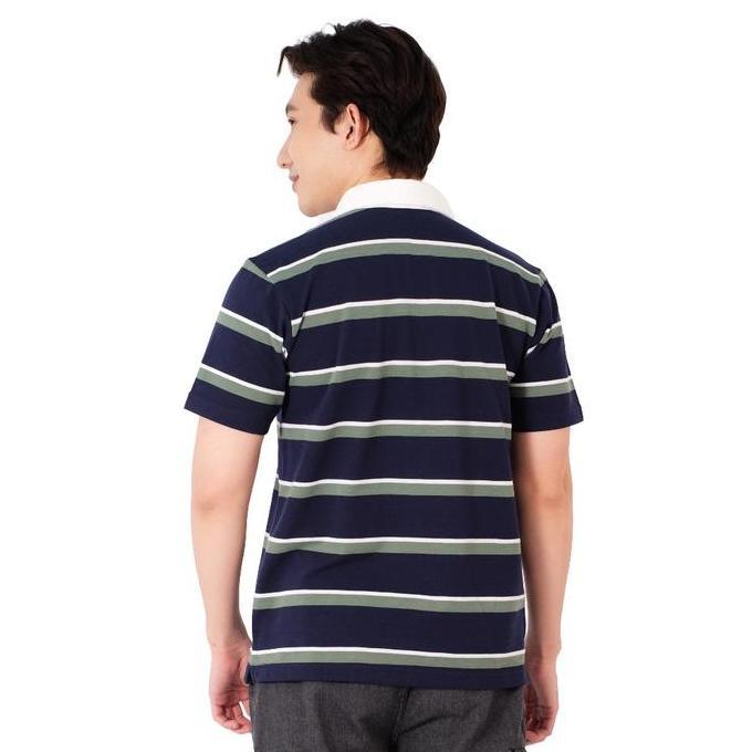 POSHBOY Laredo Rugby Style Kaos Polo Pria I Kaos Polo Pria motif Garis Navy I Kaos Polo Best Quality