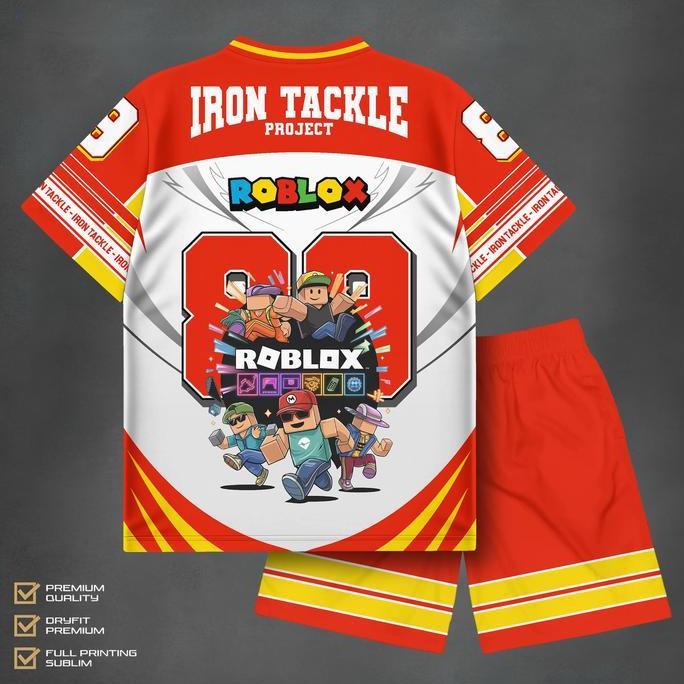Setelan Jersey Anak Roblox 89 Merah Terbaru | Baju Anak Laki-Laki Keren | Baju Anak Laki-Laki Roblox