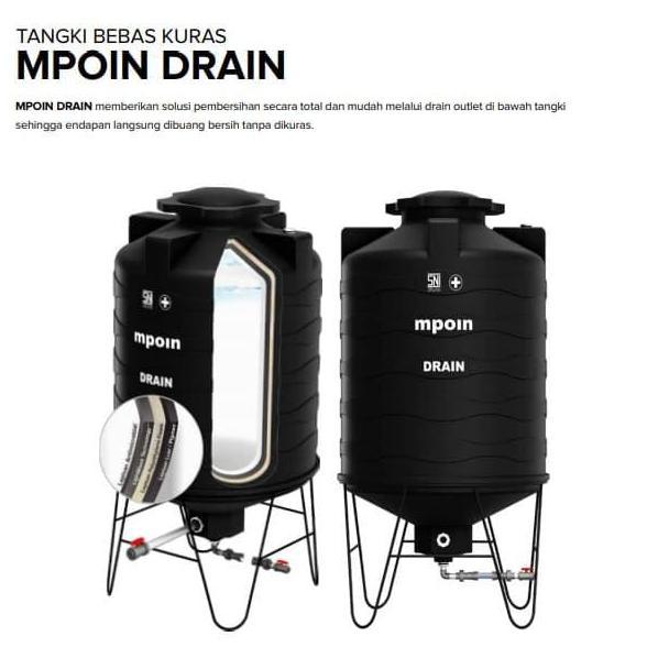 Terjangkau Tangki Air / Tandon / Toren Mpoin Plus Drain 800 Liter