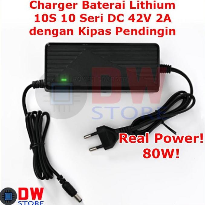Adaptor Charger Baterai Aki Lithium 18650 36V output DC 42V 2A