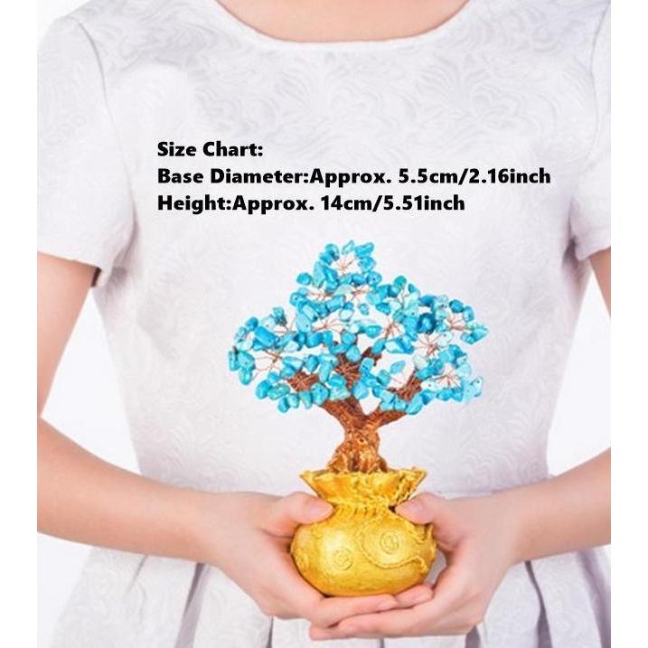 Pohon Uang Cina Emas Ingot Kristal kecil - Pembawa keberuntungan