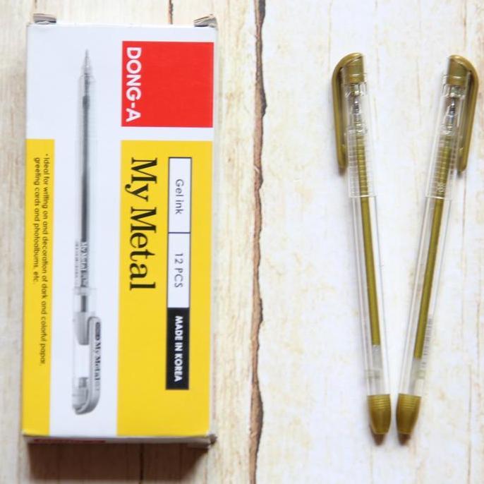 Coretan- Pen Gel Dong-A My Metal 0.7Mm [Tinta Gold (Emas)/Silver] [Lusin]