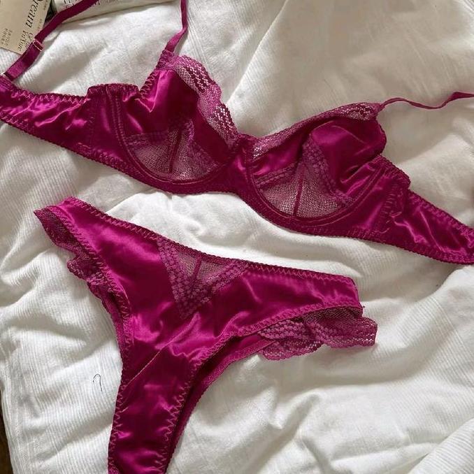 DF76 >> Ruby BRA SET BH dan CD Setelan Pakaian Dalam Lace Brokat Lacey Bikini Pantai BeachThong VS S