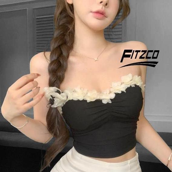 DS339 >> FITZCO 3055# Kemben Bra Motif Bunga Include Cup & Tali Bening