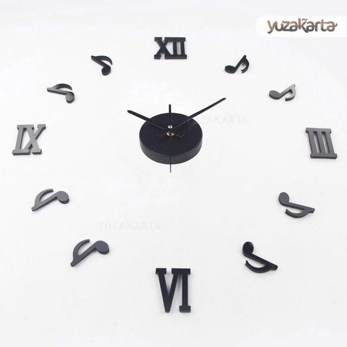 JAM DINDING DIY CLOCK JAM TEMPEL QUAVER NOTE MUSIK MUSIC NOT BALOK