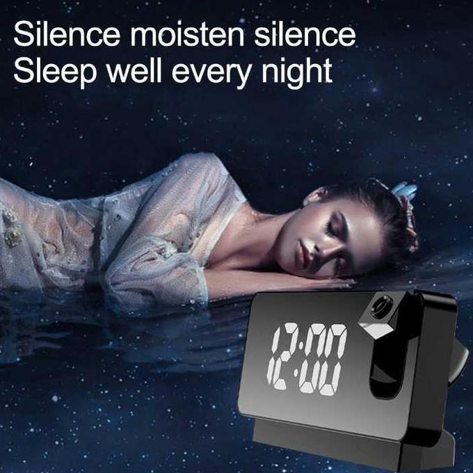 Jam Alarm Digital Proyektor Temperature Jam Proyektor Jam MejaBlack