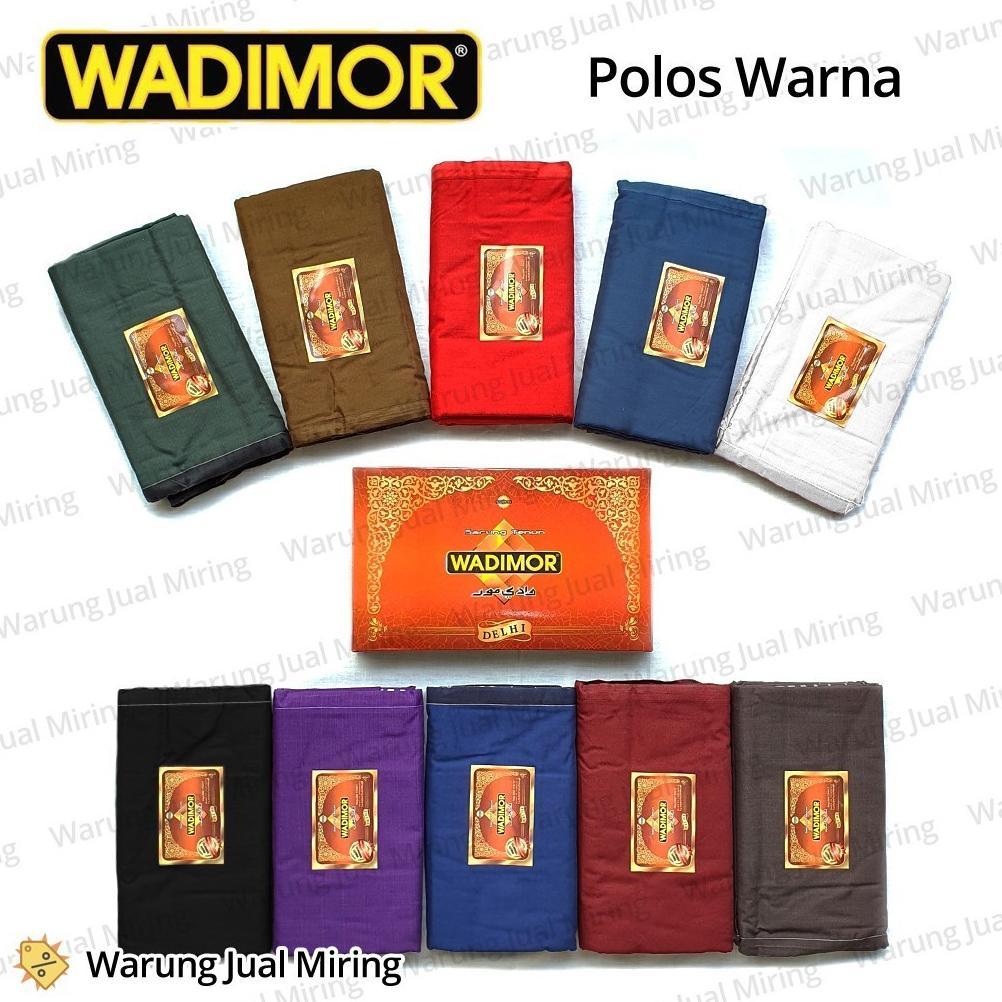 HOT DEALS Sarung WADIMOR Polos Warna Tumpal Salur Garis Kain Tenun Dewasa Pria Cowok Sholat Santri M
