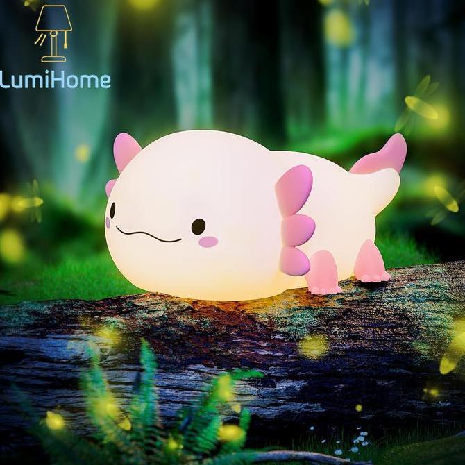 Termurah / Hot Sale Lampu Tidur Anak Axolotl Lucu Silikon Lembut / Led Sentuh / Bisa Dicas / Cocok U