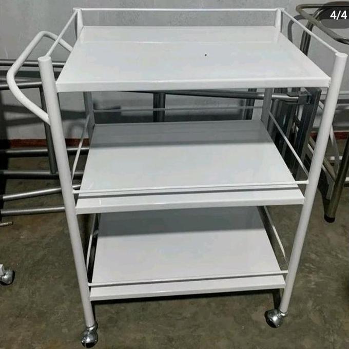 Meja Instrumen 3 Rak Troly Rak Troli Medis Rumah Sakit AS