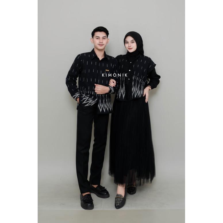 KIMONIK BAJU TENUN COUPLE HAZEL BLACK
