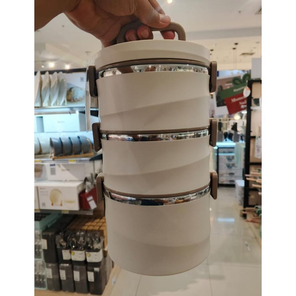 Appetite Subin kotak makan plastik 3 susun 2,6L putih/rantang informa/lunch box informa