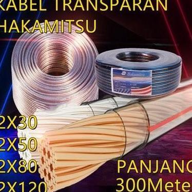 Kabel Listrik Transparan/ Kabel Audio/ Kabel Serabut Per Roll 30 Meter
