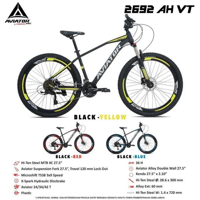 Terlaris Promo Sepeda Gunung Mtb 26 27 Aviator 2692 Ah Vt Rem Hidraulic
