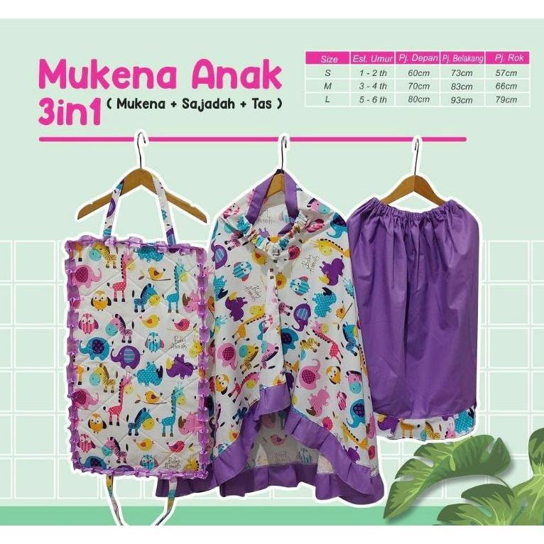 Mukena Anak Mukena Sajadah Anak Set Ide Kado Anak Mukena Tas Sajadah 3In1