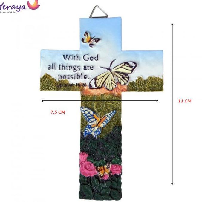 Pajangan Salib Dinding Untuk Kamar Anak / Dekorasi Hiasan Gantung Salib Kristen Kado Rohani JS