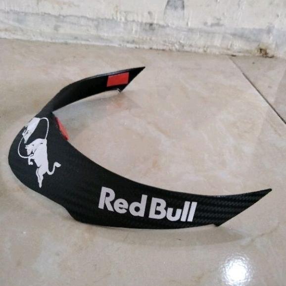 PROMO TERBARU spoiler helm KYT Kyoto carbone motif red bull putih