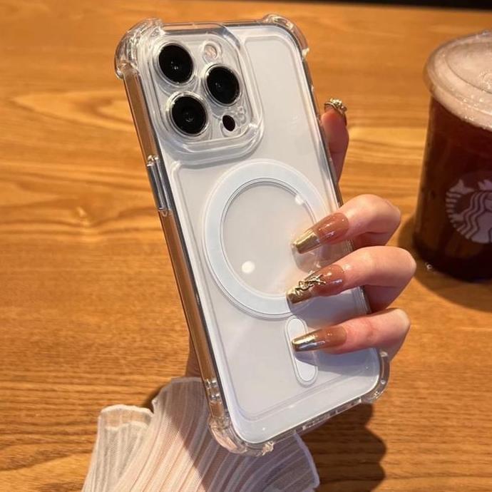 Case Magsafe Airbag Acrylic Anti Shock-proof Pro Camera IP X XR XS MAX 11 12 13 14 15 16 17 PRO MAX 