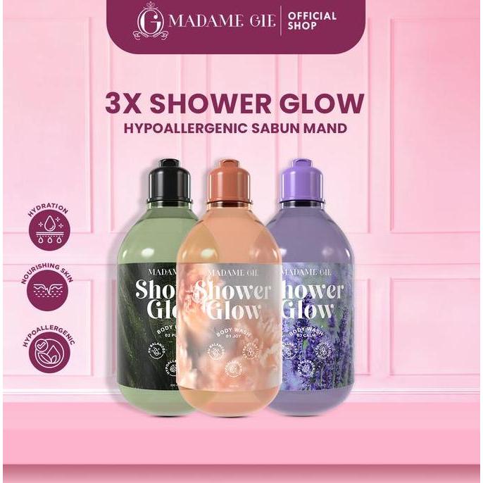 Yupp- Bundle 3 Pcs Madame Gie Shower Glow - Hypoallergenic Sabun Mandi Soap Cair