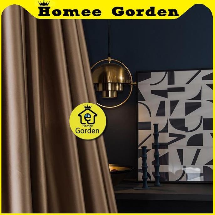 Fmly- Gorden Polos Minimalis Blackout Dimunt Warna Coklat Ungu