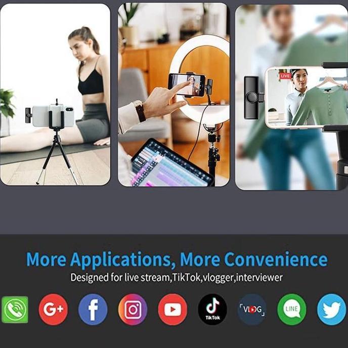 Singover- Microphone Mic Clip On Wireless Mikrofon Hp Laptop Zoom Live Vlog