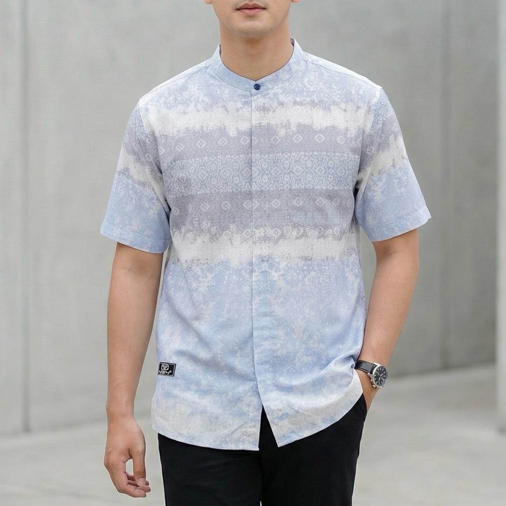 Terbaru Kemko N54 Kemeja Koko Katun Jumbo Lengan Pendek