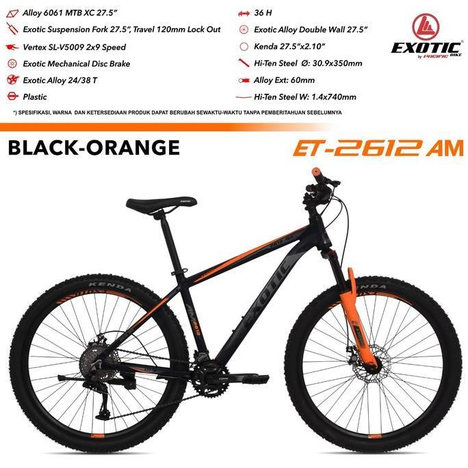 Terlaris Sepeda Gunung Mtb Exotic 2612 Am Alloy 27'5Inch