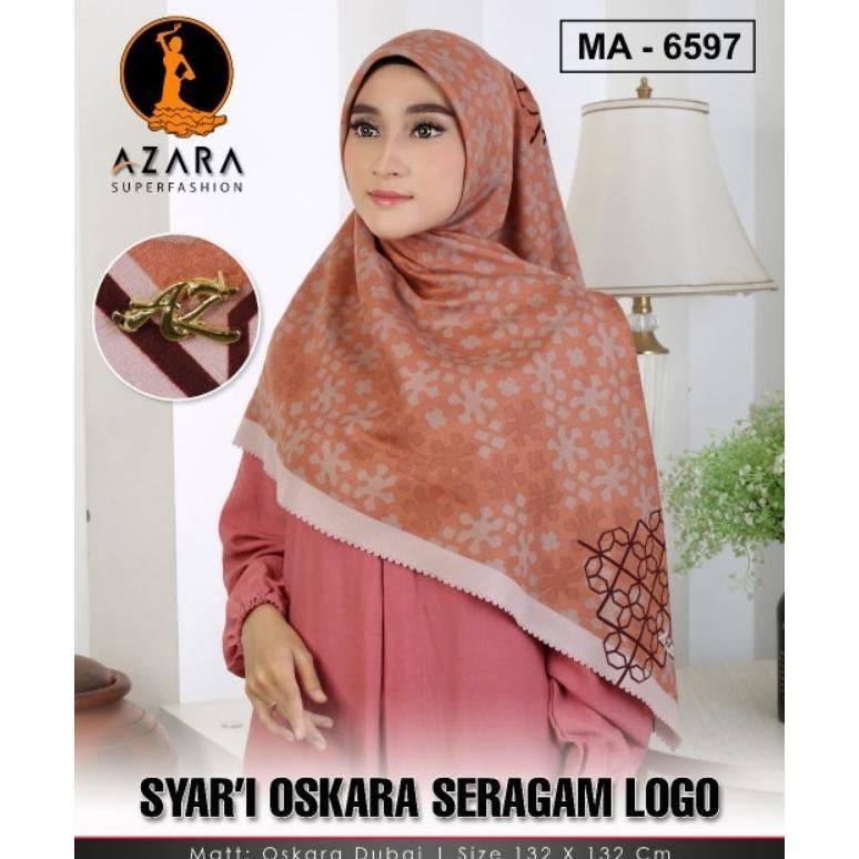hijap segi empat syar'i size 130130 oskara motif metal logo by azara FYP