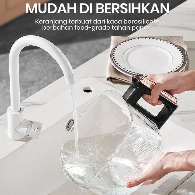 Ready Mecoo Aesthetic Air Fryer Transparan 650 Watt 5L Mesin Penggorengan Tanpa Minyak Oven | Origin