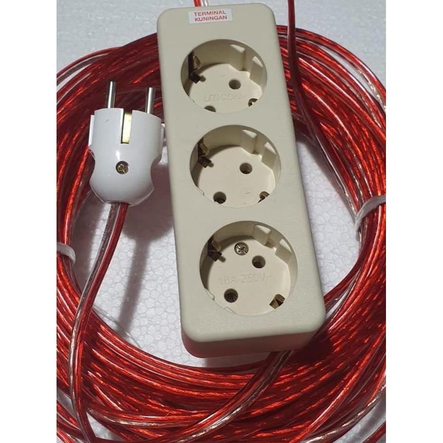 Roll Kabel Rakitan Stop Kontak 3 Lubang Uticon Panjang 5 Meter 10 Meter 15 Meter 20 Meter 25 Meter
