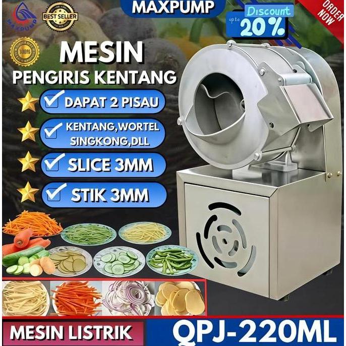 juraganresidelapan - maxpump alat pemotong kentang listrik alat pengiris listrik 22v 18w fries machi
