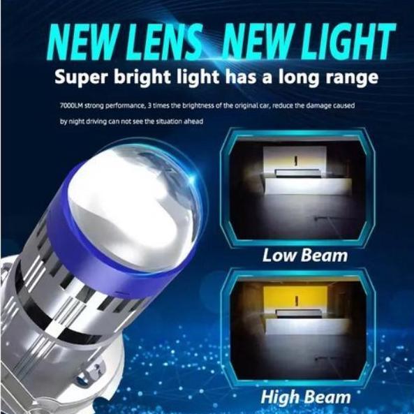 Promo H4 LASER DRAGON lampu mini laser pnp 50W projie mini biled led mobil motor Diskon