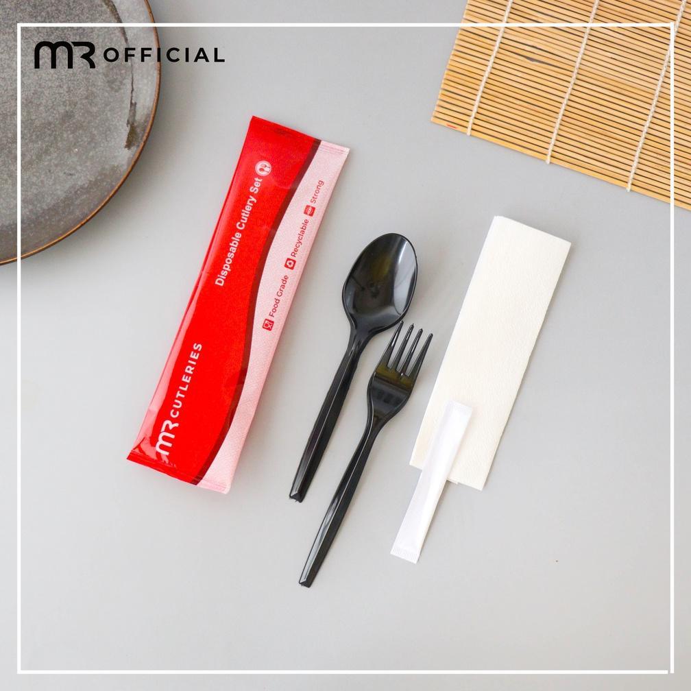 bestpromo sendok garpu set plastik / set sendok garpu plastik premium / paket sendok garpu tissue tu