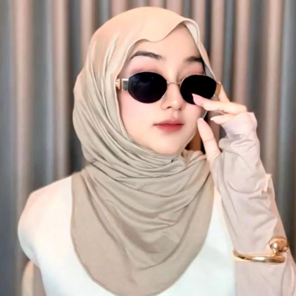 Hijab Instan Huma Mleyot / Jisoo Instan Mleyot / Pashmina Mleyot Kaos / Jilbab Instan Mleyot / Empat