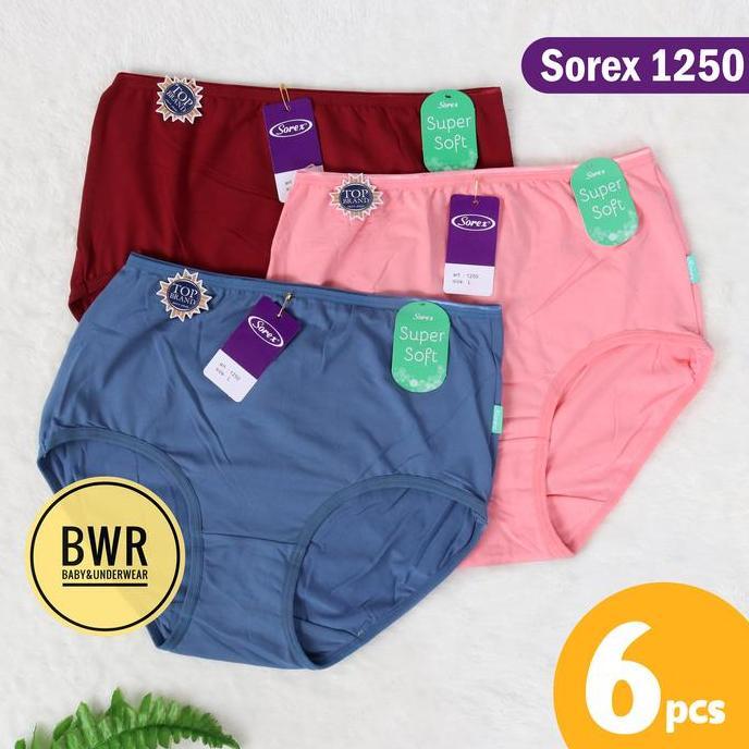 DR289 >> [ 6pc ] CD Sorex 1250 Maxi | Celana Dalam Wanita Jumbo L/EL/QL/EQL Art Dewasa