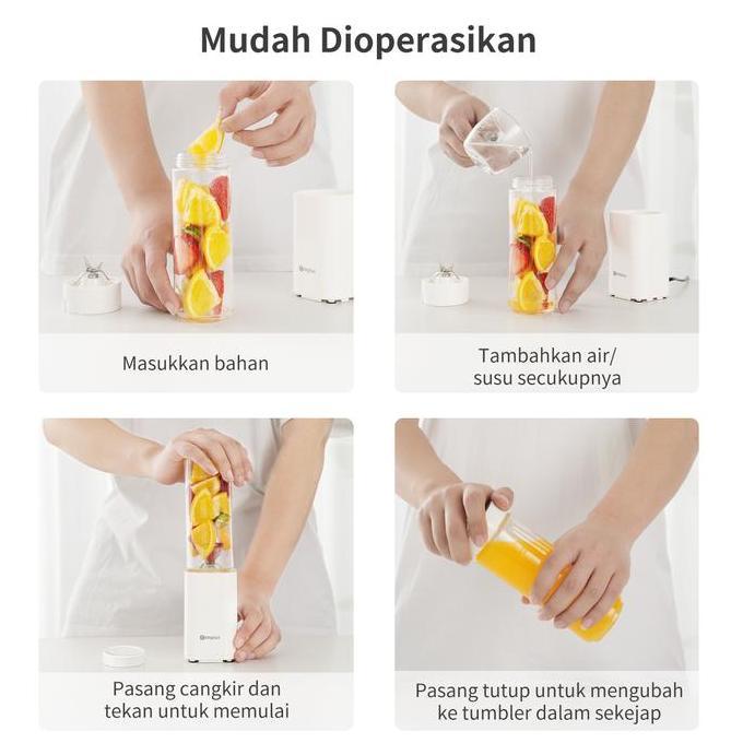 Ready Super DiskonSimplus Blender Juicer Portabel 280Ml Tumbler Travel Cup Daya 150W Penghalus Makan