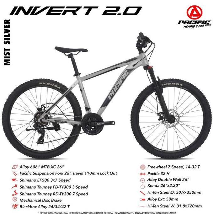 Terlaris Sepeda Gunung Pacific 27,5 Inch Mtb Pacific Invert 2.0 Alloy Shimano Tourney