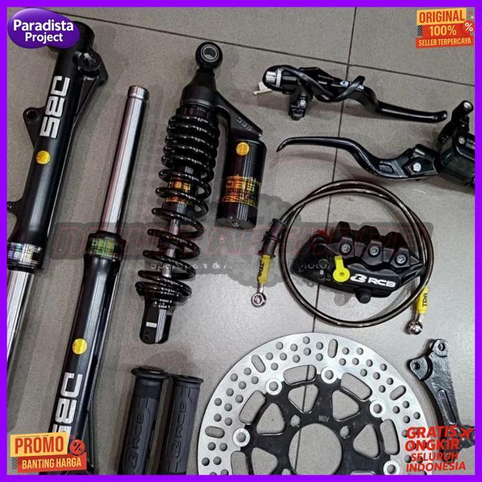 Exclusive Paket Full Set Master Rem Rcb E3 12.7Mm Kanan Kiri + Kaliper 2 Piston + Selang 90Cm + Hand