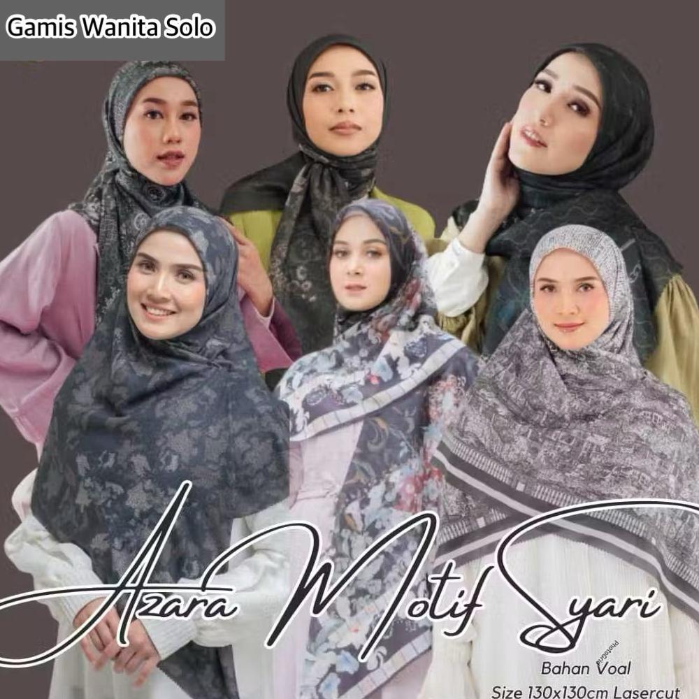Hijab Segi Empat Jumbo Jilbab Syari Uk 130x130 Oskara Syari Motif By Azara Buruan