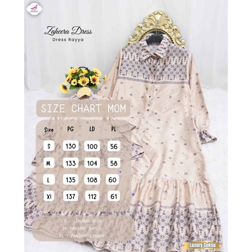 Grosir Gamis Couple Lebaran 2026 Model Gamis Terbaru Zaheera / Baju Couple Ibu Anak Perempuan Zalira