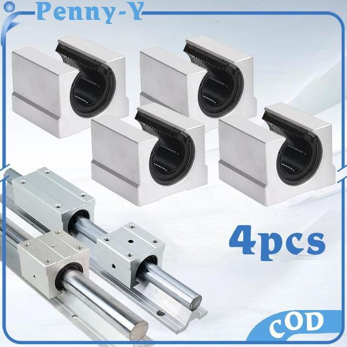 MONOLOZ 4pcs SBR16UU Linear Bearing Block 16mm Linear Gulde Bearing Block Sliding CNC Rall